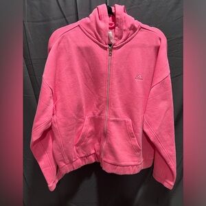 Adidas All Szn Fleece Washed Full-Zip Hooded Track Top, Size Lg, Pink